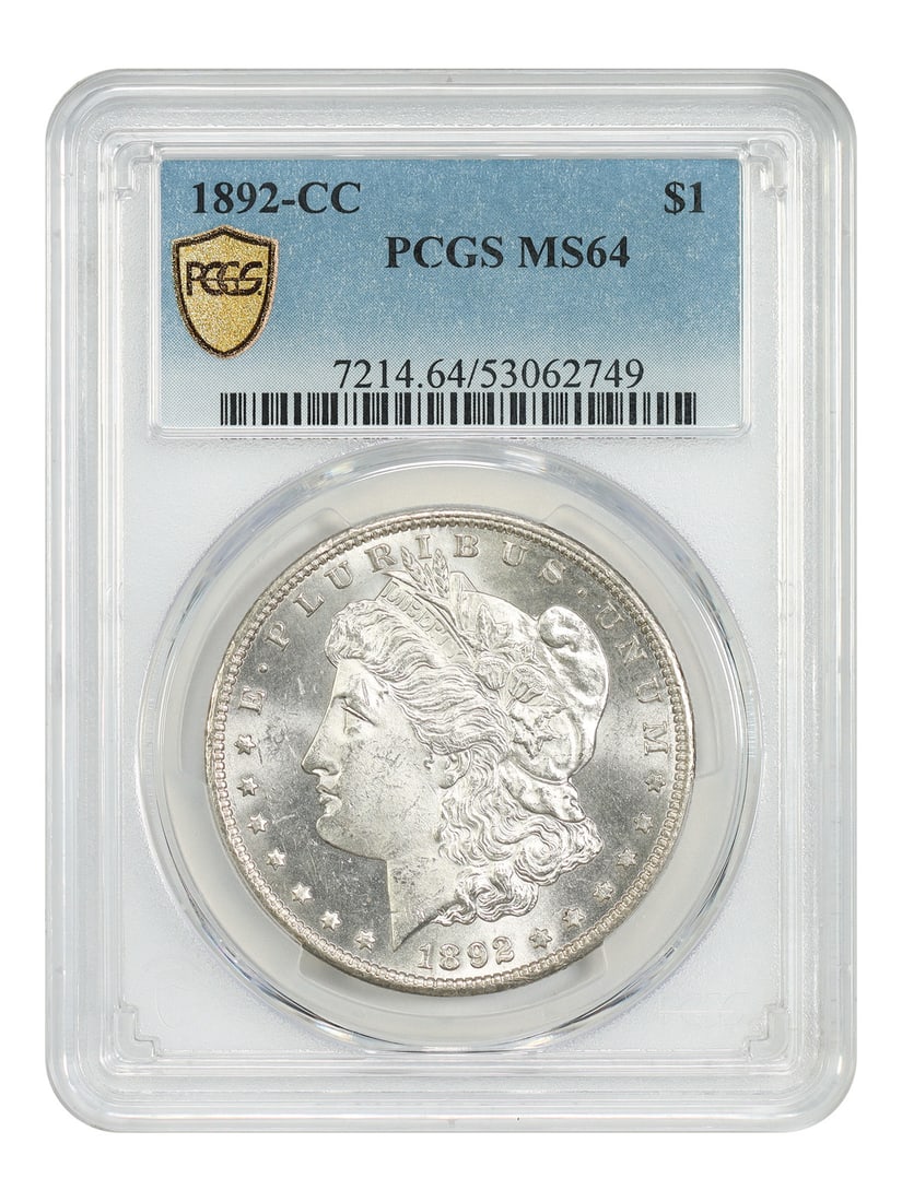 1892-CC $1 PCGS MS64 - Morgan Dollar - Scarce CC-Mint Morgan (1 of 5)