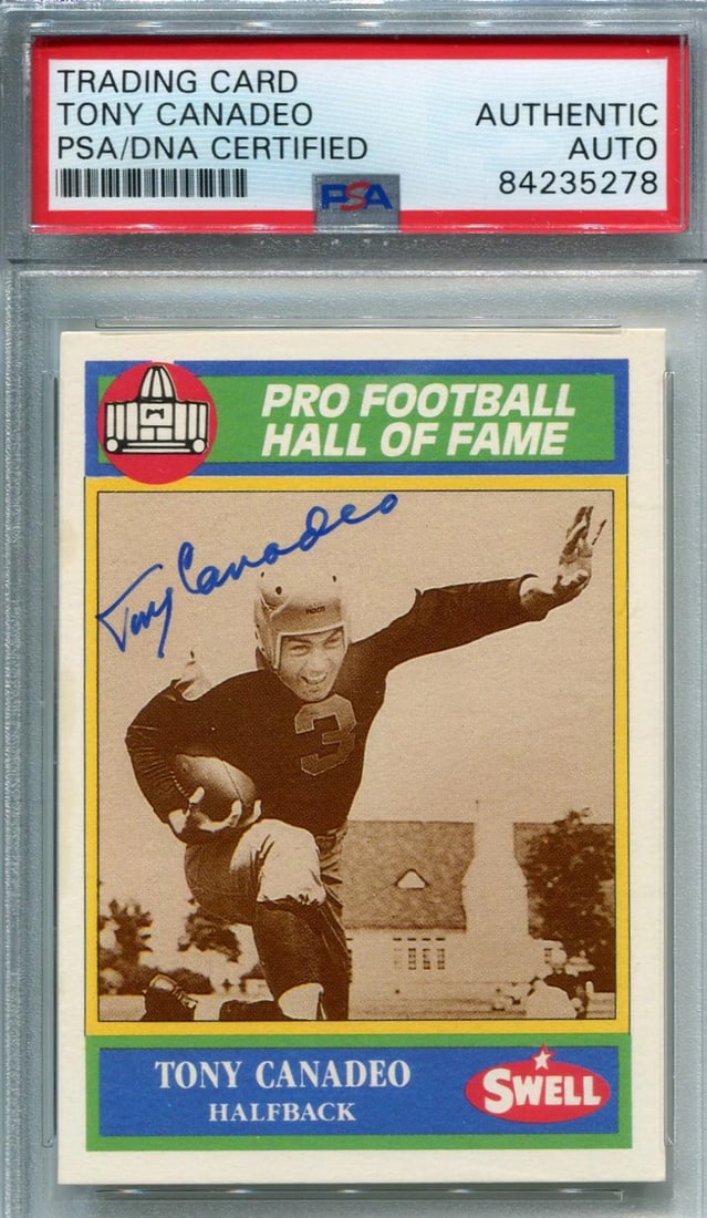 Tony Canadeo 1990 Autographed Swell Football Card (PSA) (1 of 2)