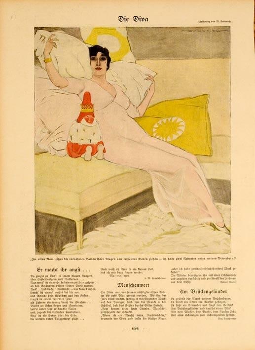 Simplicissimus 1913 By Marcello Dudovich Die Diva On Linen Original (1 of 1)