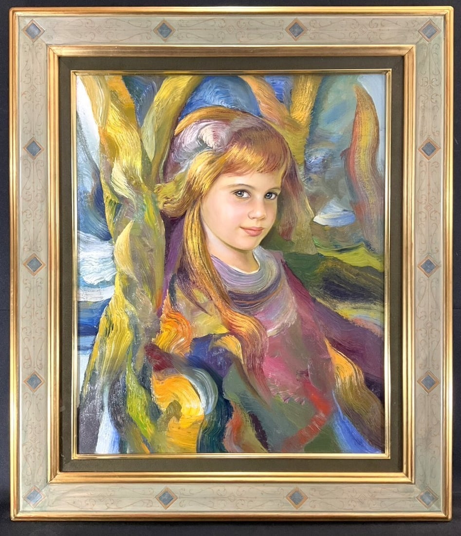 Francisco Masseria Oil Painting Rebecca Girl Portrait Argentine Art Signed (1 of 10)