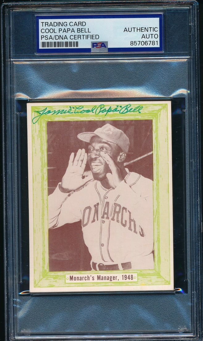 1976 Douglas/ Bell Monarch's Manager, 1948 Card Cool Papa Bell Signed PSA/ DNA2 (1 of 2)