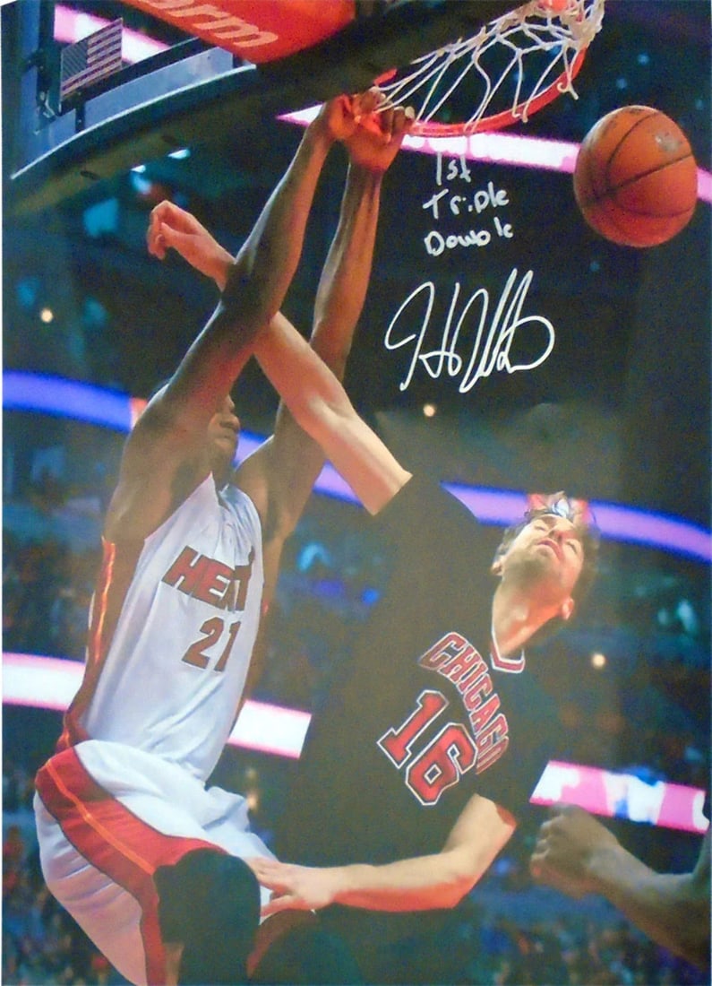 Triple double autographed photo of Hassan Whiteside by Miami Heat. (1 of 1)
