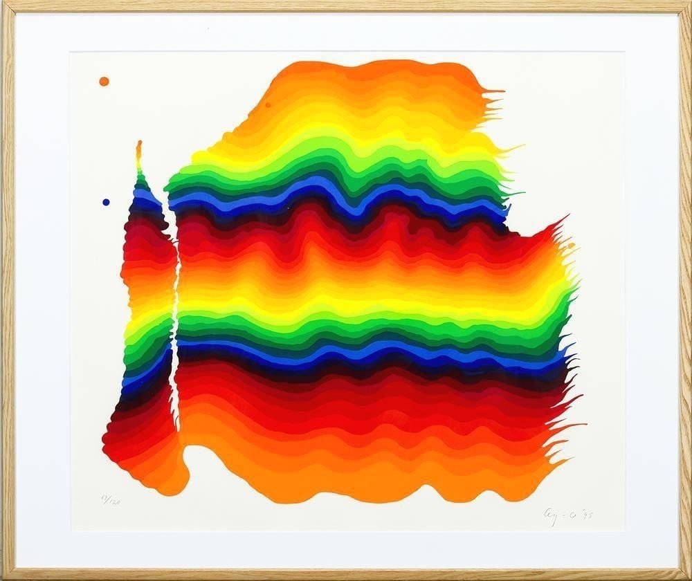 Ay-O "ANIMATED RAINBOW OF FINNEGANS WAKE #3" Silkscreen, 1995, handwritten (1 of 9)