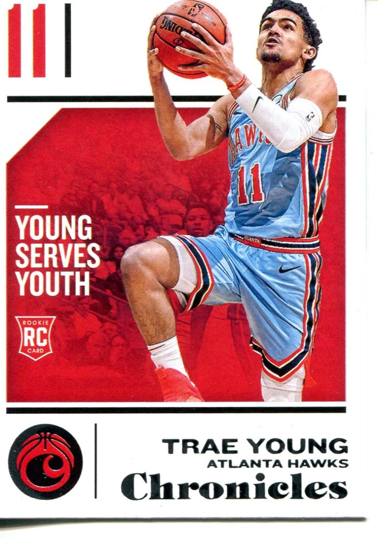 Young Trae 2019 Chronicles Card Rookie: Young Trae 2019 Chronicles Card Rookie Trae Young's rookie card from the 2019 Panini Chronicles set showcases his impressive basketball skills. This card features Young as a rookie, highlighting his p