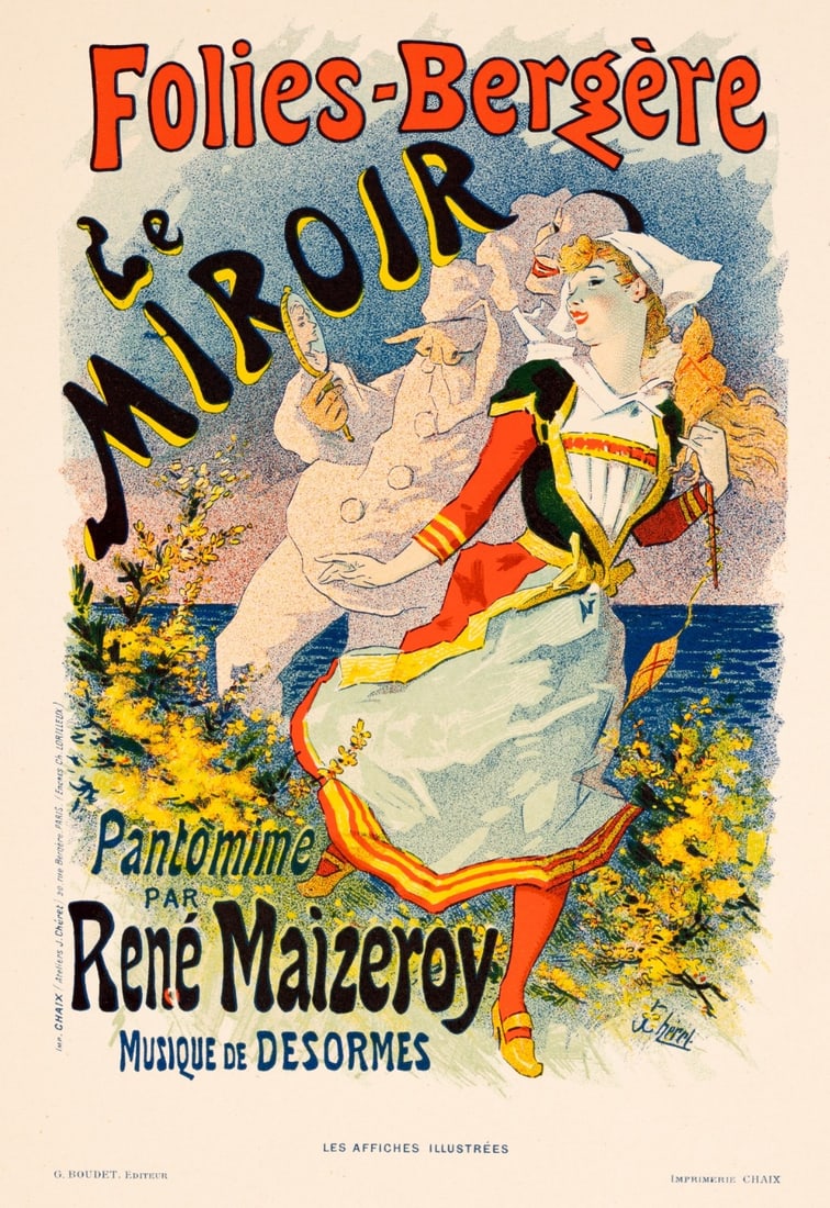 Folies Bergere Le Mirroir Jules Cheret For Les Affiches Illustrees 1896 (1 of 3)