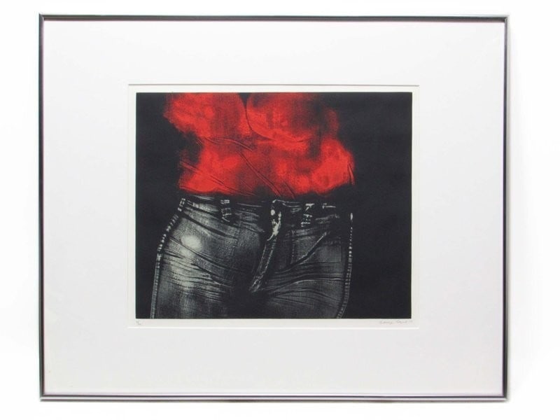 George Segal Signed Copperplate Print Girl In Bright Red Shirt 1975 (1 of 4)