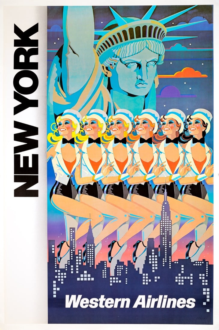 Poster 1979 Nyc By Original Elles Linen On Western Airlines Chorus: Poster 1979 Nyc By Original Elles Linen On Western Airlines Chorus Item Specifics: Unit Of Sale: Single Piece Artist: Elles Cas Size: Medium Date Of Creation: 1979 Region Of Origin: New York Framing: 