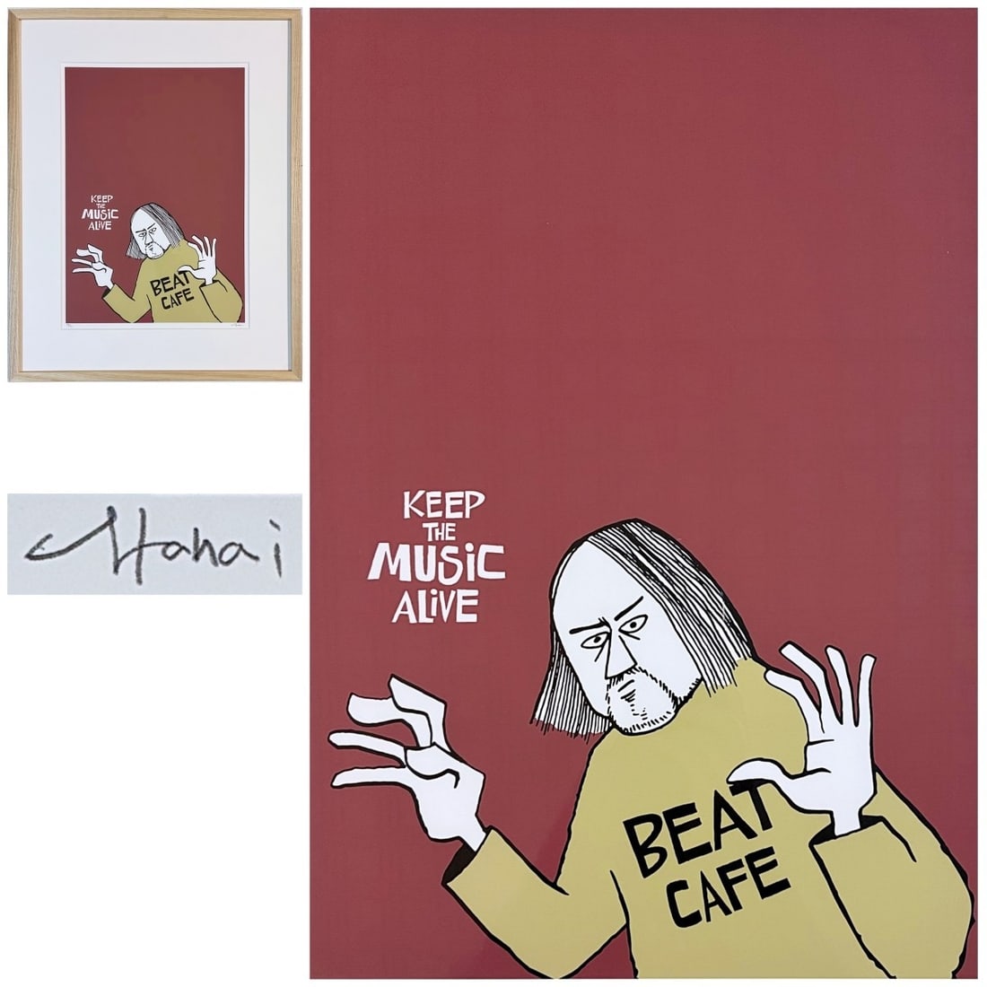 Yusuke Hanai "Keep the Music Alive at Beatcafe" Silkscreen, Limited to 50 copies (1 of 10)