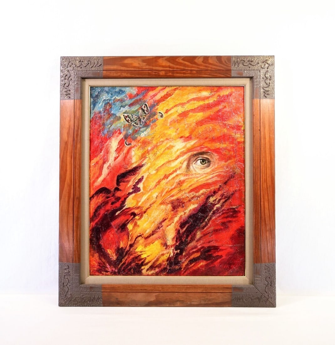 E.E. Druzhinina 1995 Original Oil Painting "Solaris" Signed & Titled on Reverse (1 of 10)