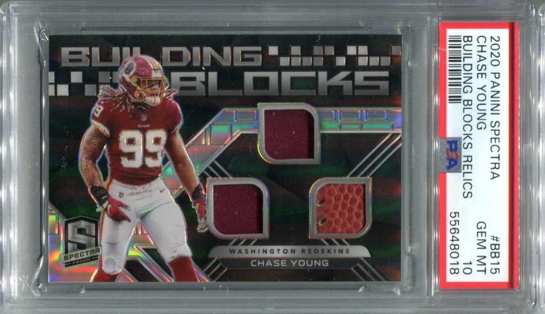 Chase Young 2020 Panini Spectra Building Blocks Relics #BB15 PSA GEM MT 10 (1 of 2)