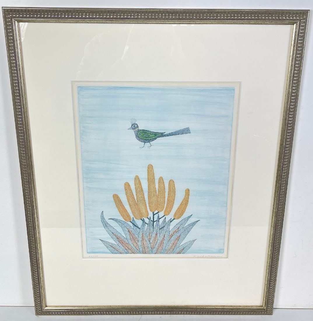 Keiko Minami Flowers and Birds (Long-Tailed Bird) Copperplate Etching 40/ 100 (1 of 4)