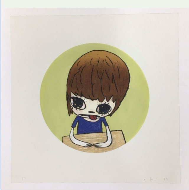 Yoshitomo Nara Woodblock Print "Mellow Girl" Edition, Framed and Signed, 2009 (1 of 4)