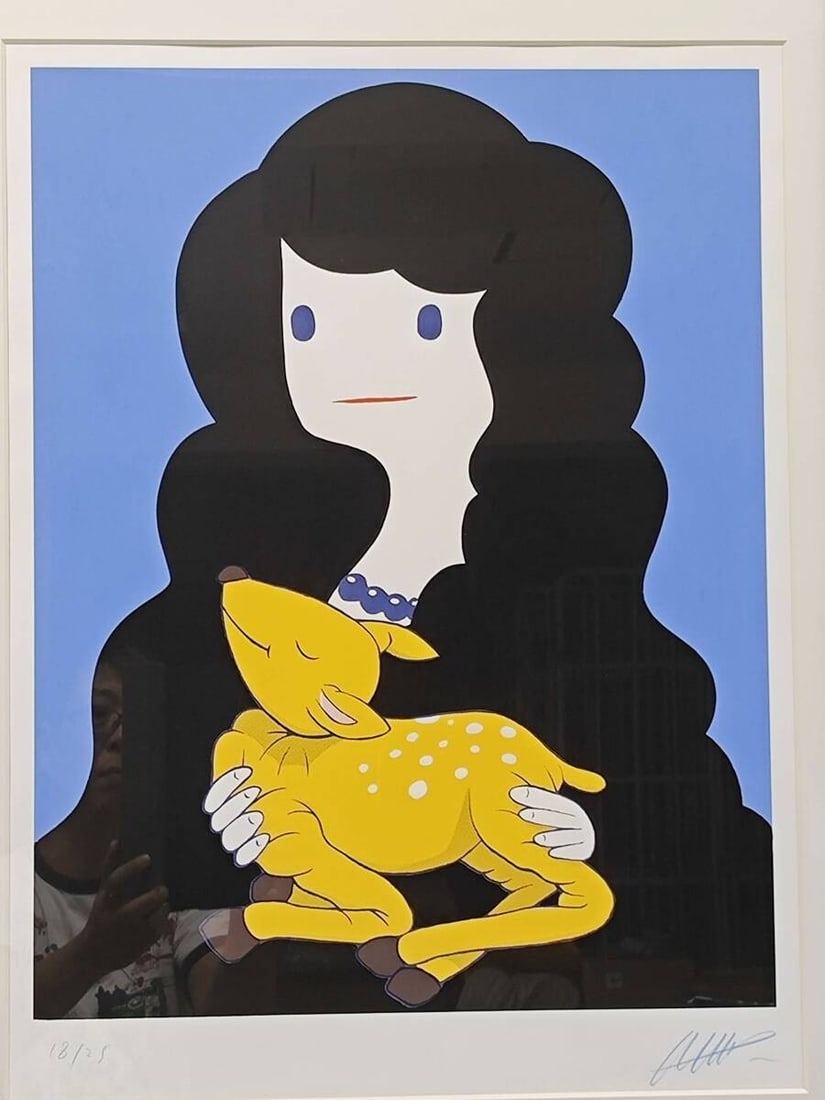 Takeru Amano Silkscreen Print "MADONNA PIETA" 18/ 25 Signed and Framed: Takeru Amano Silkscreen Print "MADONNA PIETA" 18/ 25 Signed and Framed Takeru Amano's silkscreen print "MADONNA PIETA" bears the artist's signature, making it a unique piece for art enthusiasts. The l