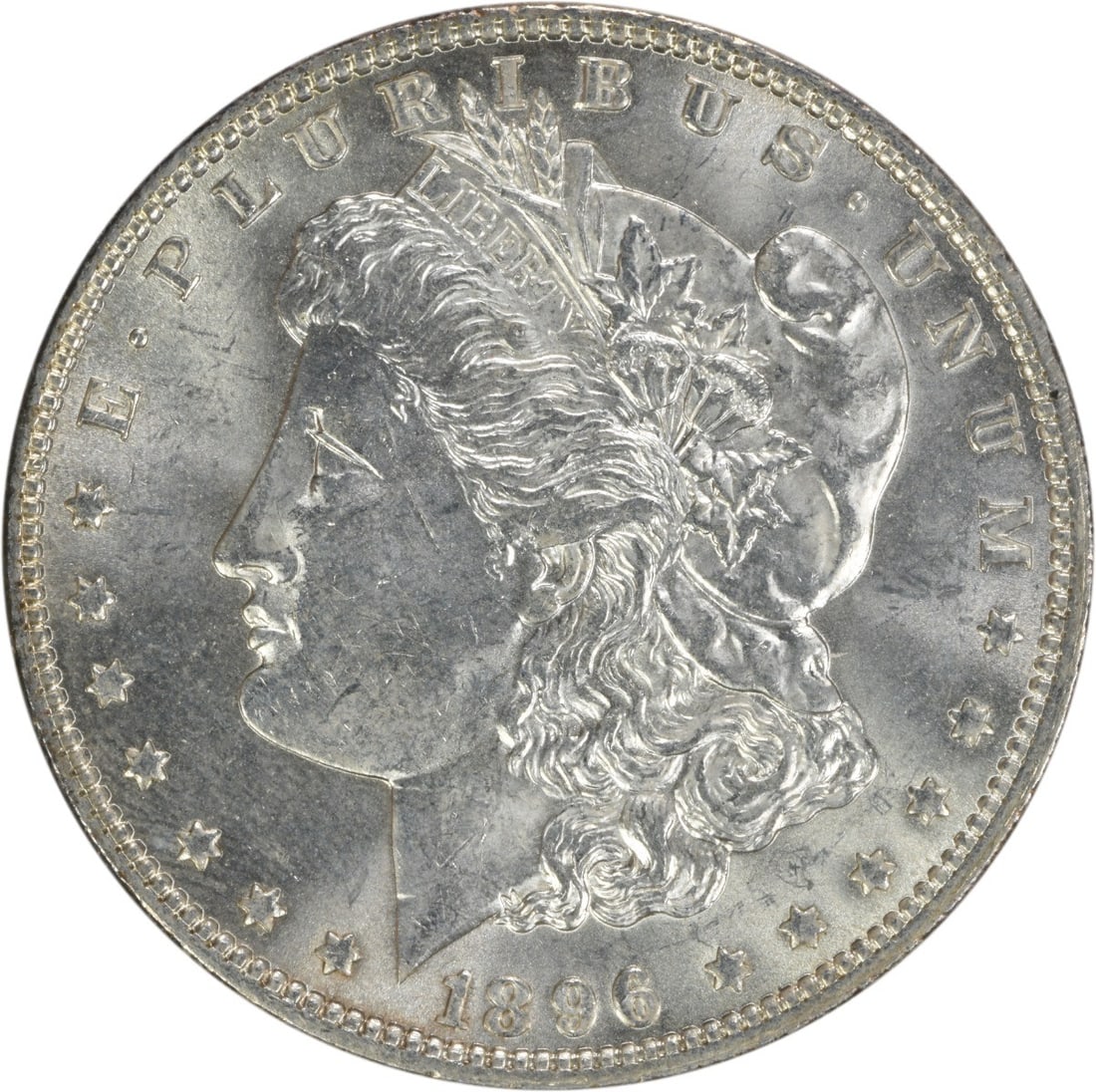 1896 Morgan Silver Dollar Choice BU Uncertified: 1896 Morgan Silver Dollar Choice BU Uncertified Choice BU Uncertified Morgan Silver Dollar. This 1896 Morgan Silver Dollar features an uncirculated grade and bears the signature of its creator, George