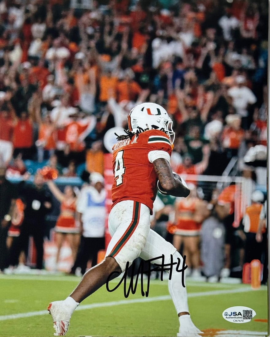 Mark Fletcher Jr Miami Hurricanes Photo 8x10 JSA Autographed: Mark Fletcher Jr Miami Hurricanes Photo 8x10 JSA Autographed Mark Fletcher Jr's sharpie signature across the front of this 8x10 photo adds a touch of personality to this unique piece, capturing a