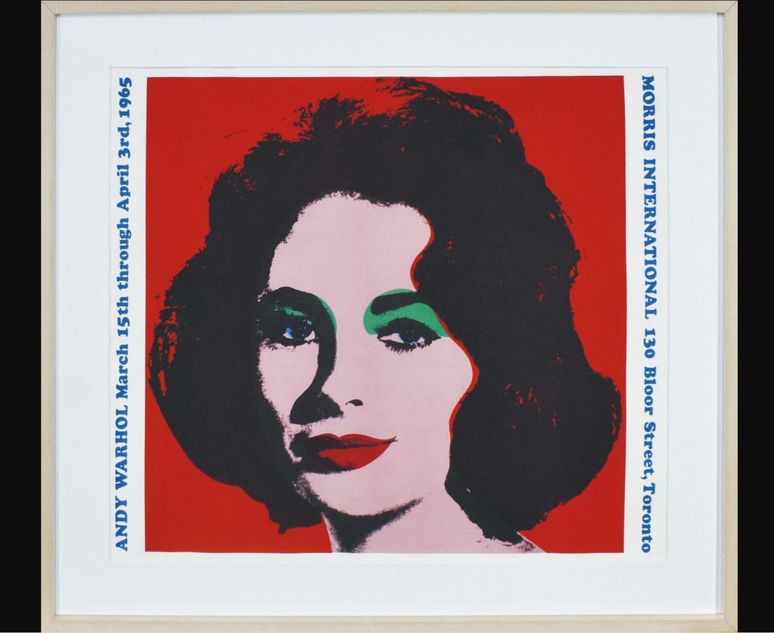 Andy Warhol Liz Taylor Morris International Poster 1965 Pop Art: Andy Warhol Liz Taylor Morris International Poster 1965 Pop Art Medium Andy Warhol Liz Taylor Morris International Poster, created in 1965, features the iconic Pop Art style and theme. This 1st Editio