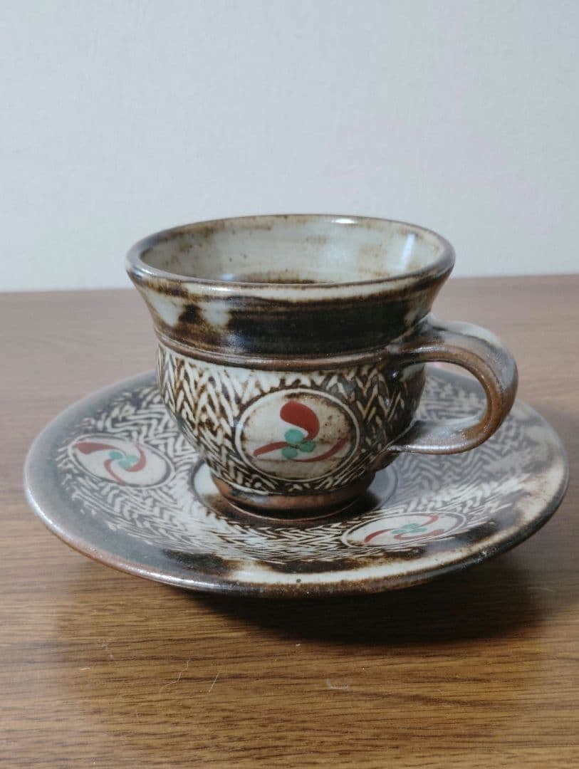 Mashiko Ware Pottery Coffee Set Japanese Collectible Saucer Cup Tatsuzo Shimaoka (1 of 7)