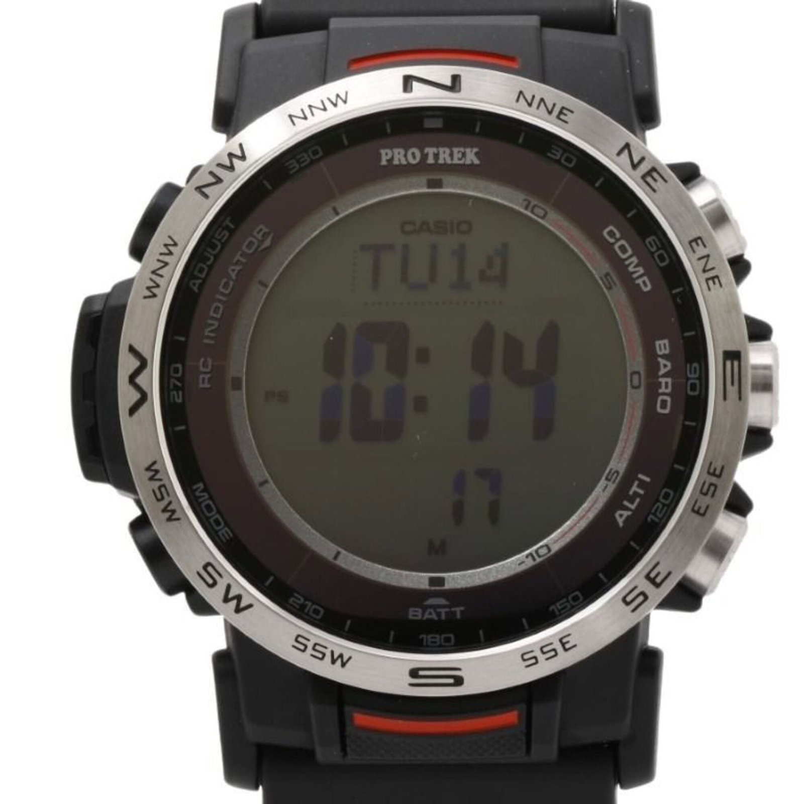 Wristwatch from Casio: Wristwatch from Casio The Casio wristwatch boasts a sleek black dial and durable stainless steel construction, making it a practical choice for everyday wear. Its comfortable plastic band adjusts to