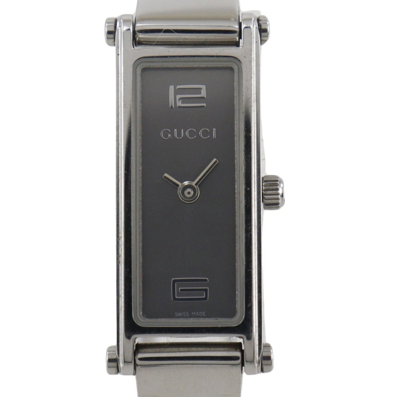 Gucci Wristwatch: Gucci Wristwatch Stainless steel case and band, silver dial, and sleek design make this Gucci wristwatch a stylish accessory for everyday wear. With its durable construction, it can withstand regular 