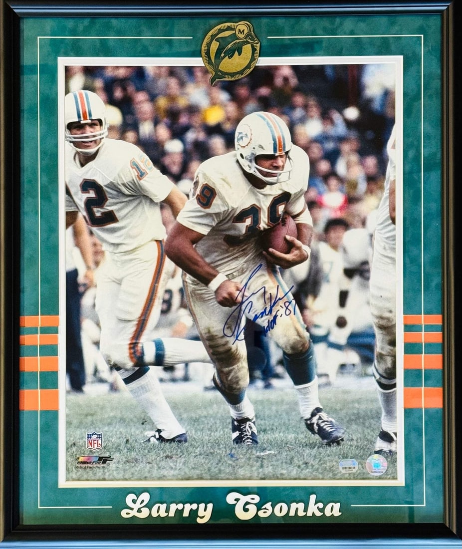 Csonka Larry Autographed Framed Photo 16x20 Mounted Memories (1 of 2)