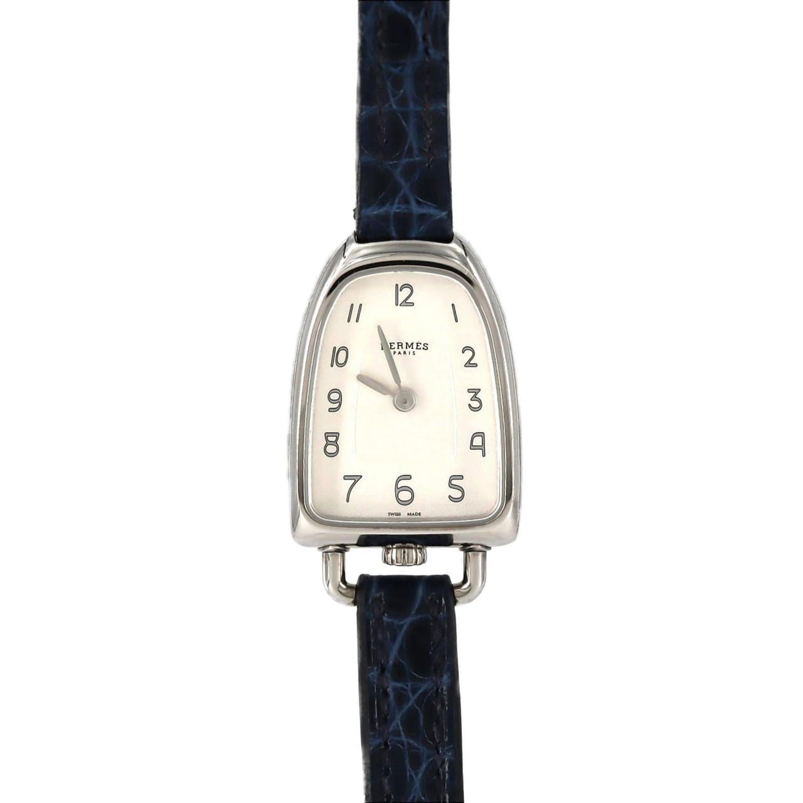 Hermes Wristwatch: Hermes Wristwatch Stainless steel case with a silver dial, this Hermes wristwatch boasts a sleek and sophisticated design. Measuring 20mm in diameter, it features a classic style that suits various ta