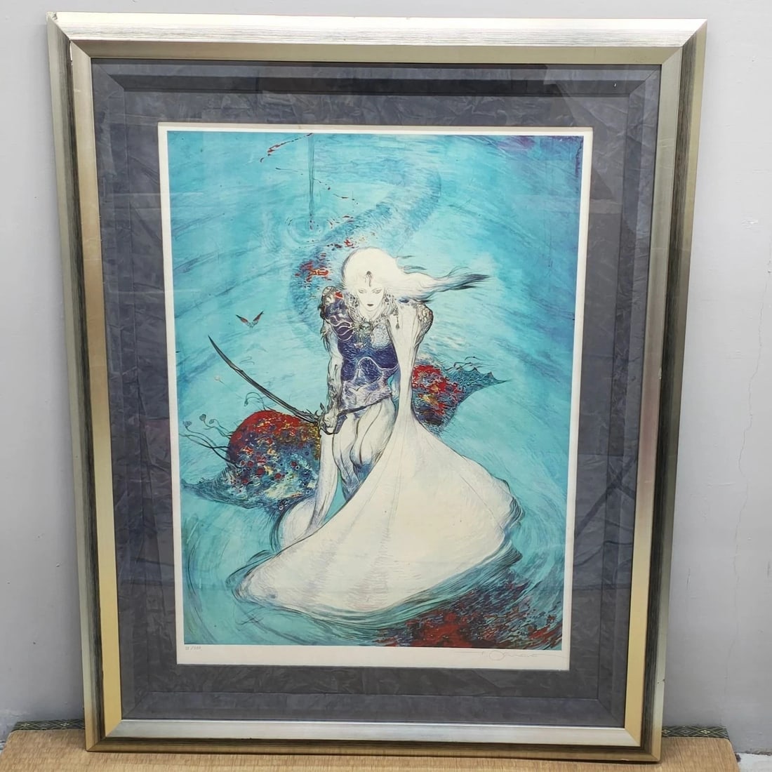 Yoshitaka Amano Albino Warrior Art Print Signed ED 350 Framed Collectible Art: Yoshitaka Amano Albino Warrior Art Print Signed ED 350 Framed Collectible Art Yoshitaka Amano's signature Albino Warrior art print bears his mark, making it a unique and intriguing piece for fans of t