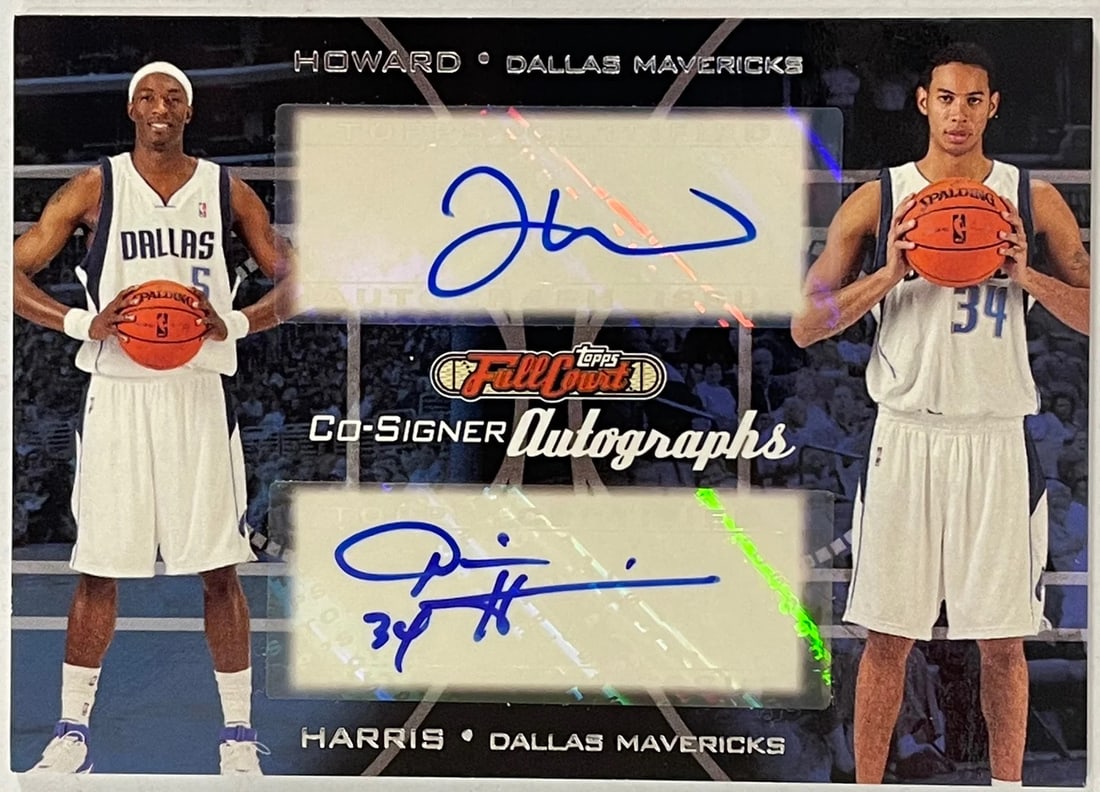 Full court card autographed by Devin Harris and Josh Howard (1 of 2)