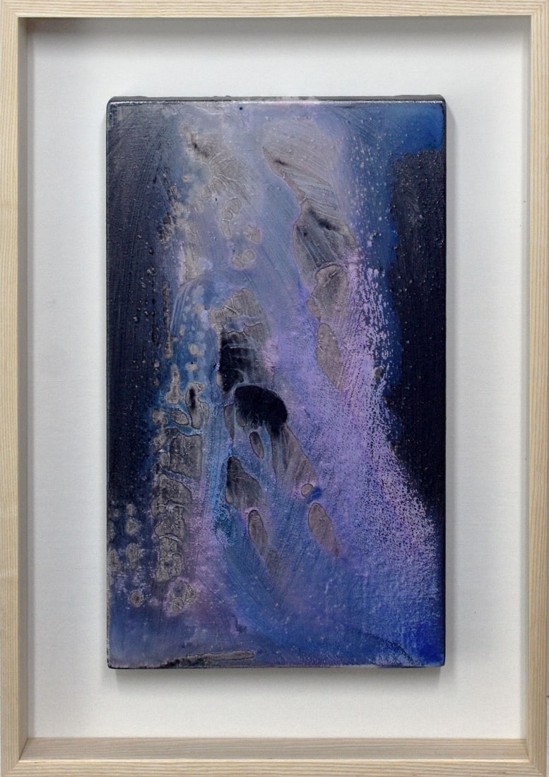 Kenichi Wada Modern Abstract Acrylic Painting Tenmoku 99 2 Framed Signed 1999: Kenichi Wada Modern Abstract Acrylic Painting Tenmoku 99 2 Framed Signed 1999 Kenichi Wada's Modern Abstract Acrylic Painting, Tenmoku 99, is a striking piece featuring bold brushstrokes and vibrant c