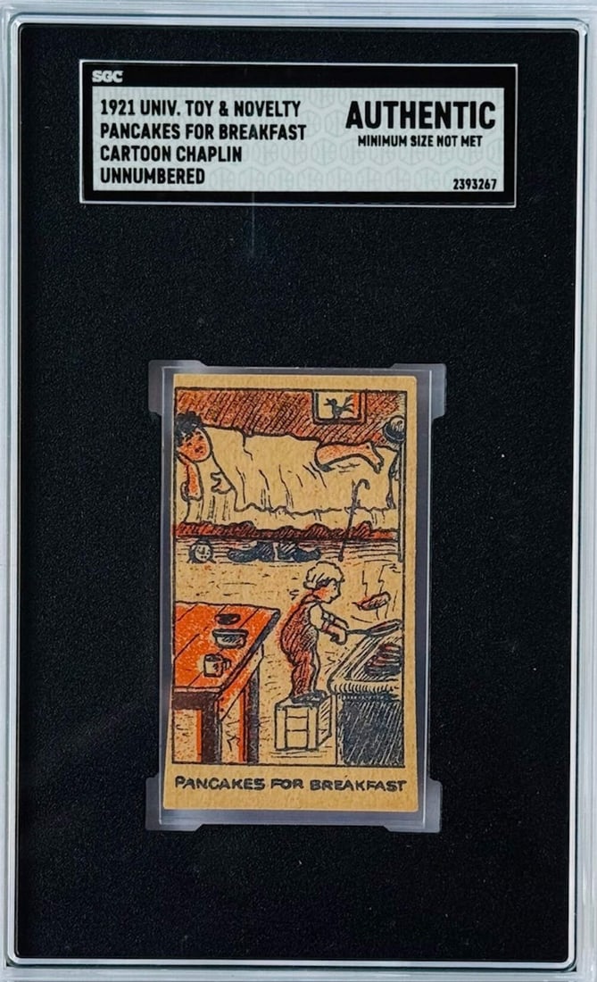 1921 Univ.Toy & Novelty Pancakes For Breakfast Cartoon Chaplin Unnumbered SGC Au (1 of 2)