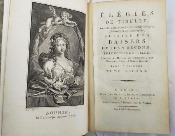 1795 Mirabeau lgies de Tibulle & Baisers 2 Vols w/ 14 Engravings by Borel (1 of 10)