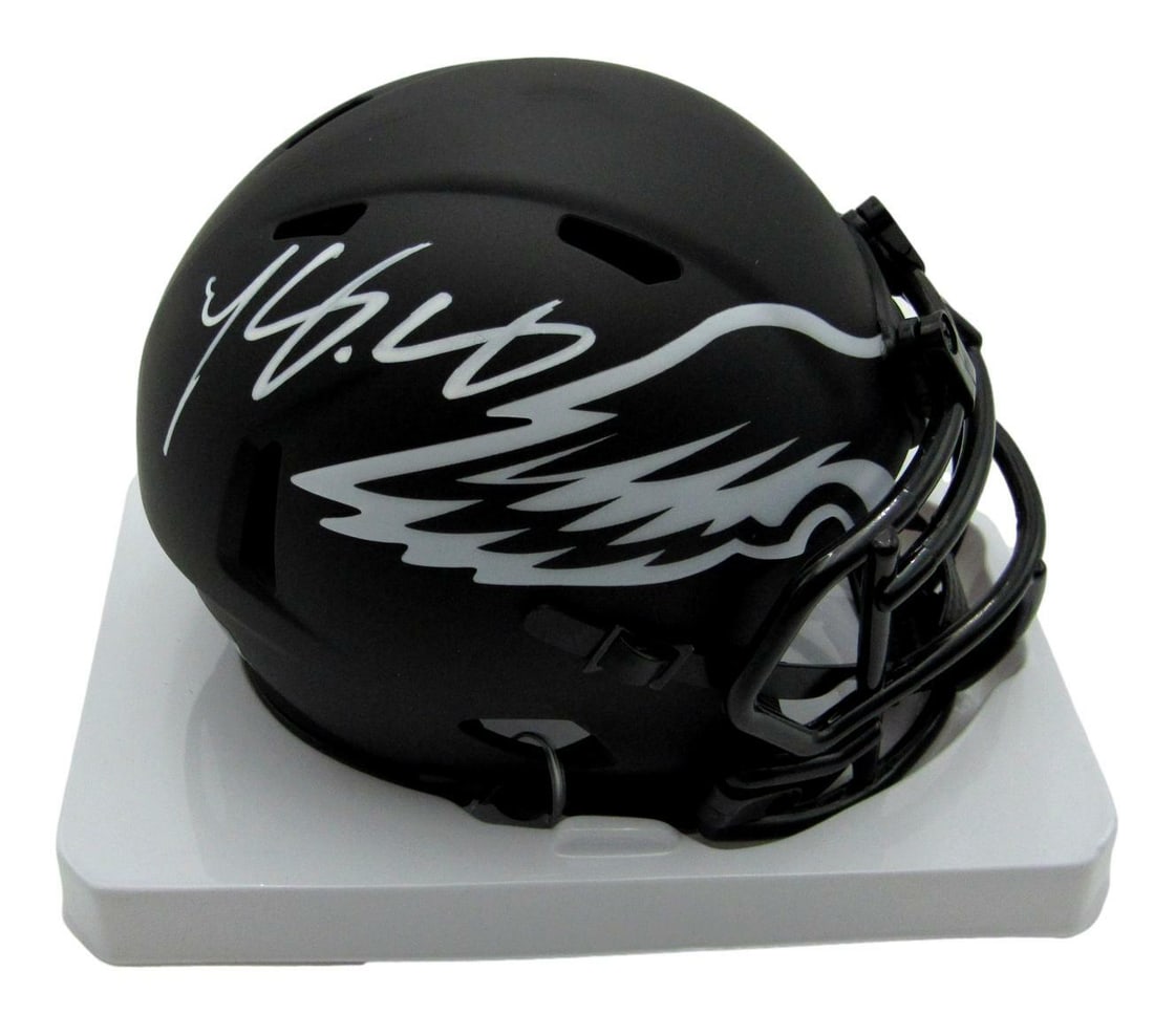 LeSean McCoy Signed/ Autographed Eagles Eclipse Mini Helmet JSA Witness 159815: LeSean McCoy Signed/ Autographed Eagles Eclipse Mini Helmet JSA Witness 159815 Signed by LeSean McCoy, the legendary running back for the Philadelphia Eagles, this Eclipse mini helmet is a unique coll