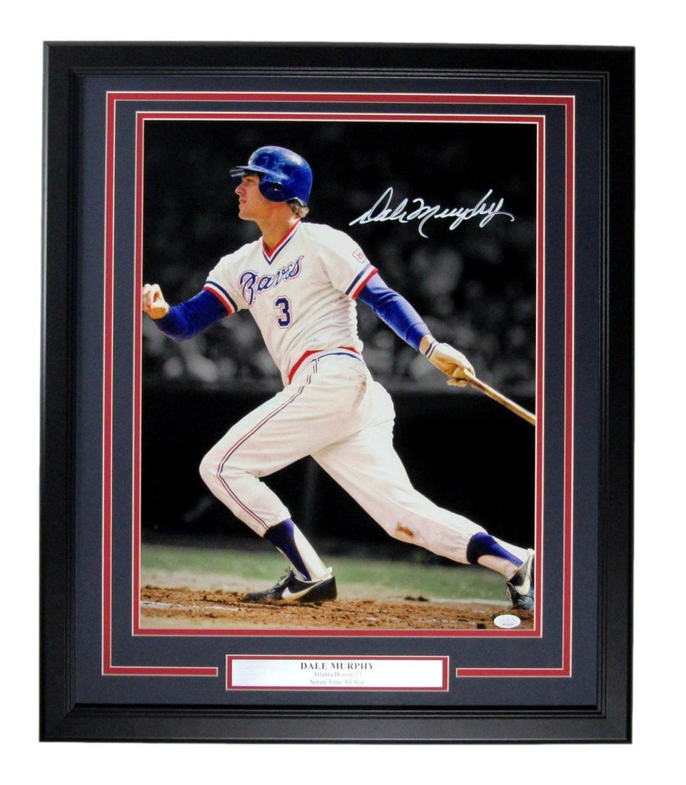 Dale Murphy Autographed 16x20 Photo Framed Atlanta Braves JSA: Dale Murphy Autographed 16x20 Photo Framed Atlanta Braves JSA Item Specifics: Sport: Baseball Product: Photo Original/Reprint: Original Team: Atlanta Braves Autograph Authentication: JSA League: MLB P