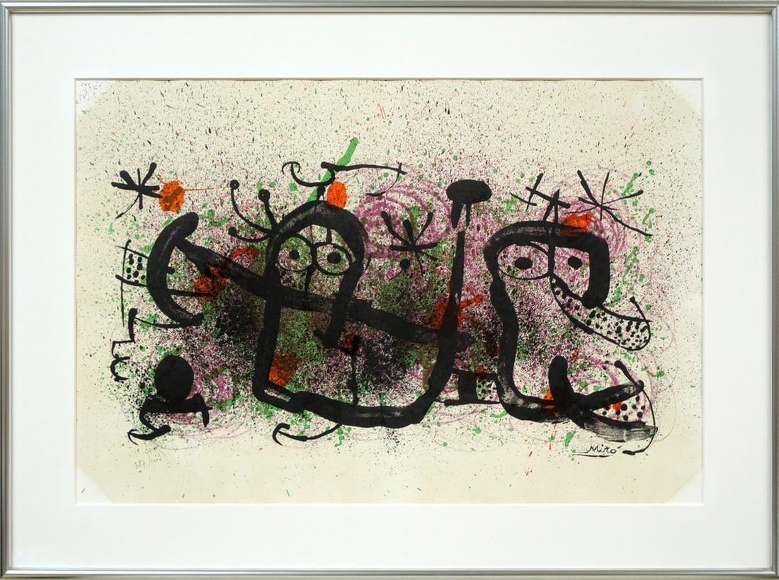 MIRO Joan "Proverb" Lithograph Edition Framed, 387/ 1000 with COA (1 of 10)