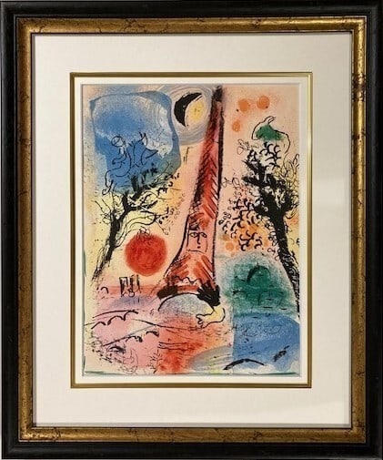 Marc Chagall VISION OF PARIS Lithograph 1960 Original Art Print Artist (1 of 5)