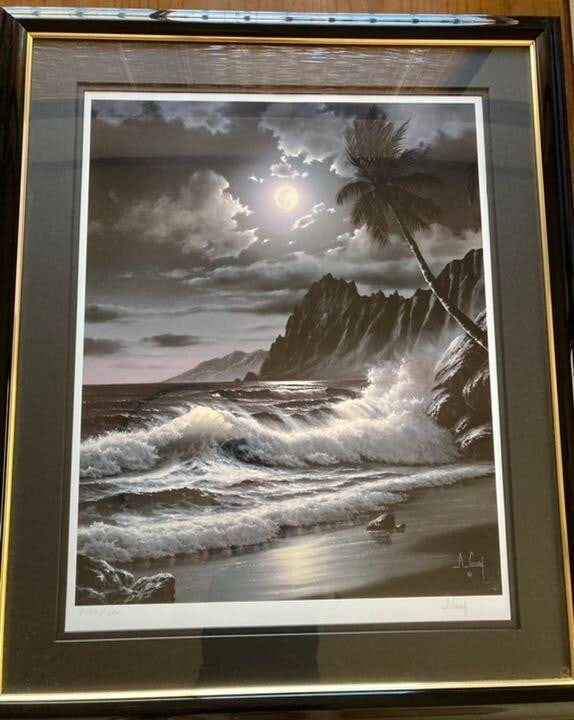 Anthony Casay "Hawaiian Silhouette" Ilfochrome Edition, autographed and framed: Anthony Casay "Hawaiian Silhouette" Ilfochrome Edition, autographed and framed Anthony Casay's "Hawaiian Silhouette" Ilfochrome Edition stands out with its striking visual representation, showcasing s