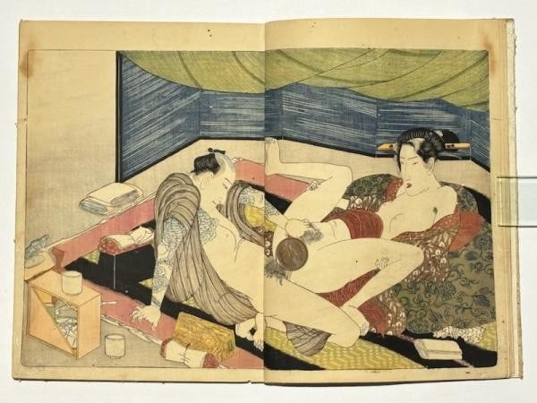 Utagawa Kunisada Woodblock Print E hon Book Four Seasons Shiki no Ei 2 Vols (1 of 7)