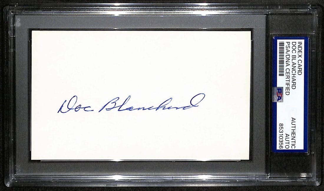 Doc Blanchard Signed/ Auto 3x5 Index Card Heisman Winner Army PSA/ DNA 190617 (1 of 2)