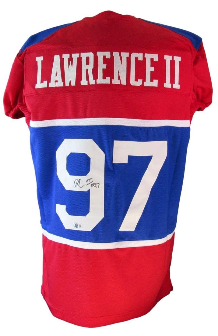 Dexter Lawrence II Signed/ Auto Red Custom Jersey NY Giants Beckett 203388 (1 of 5)