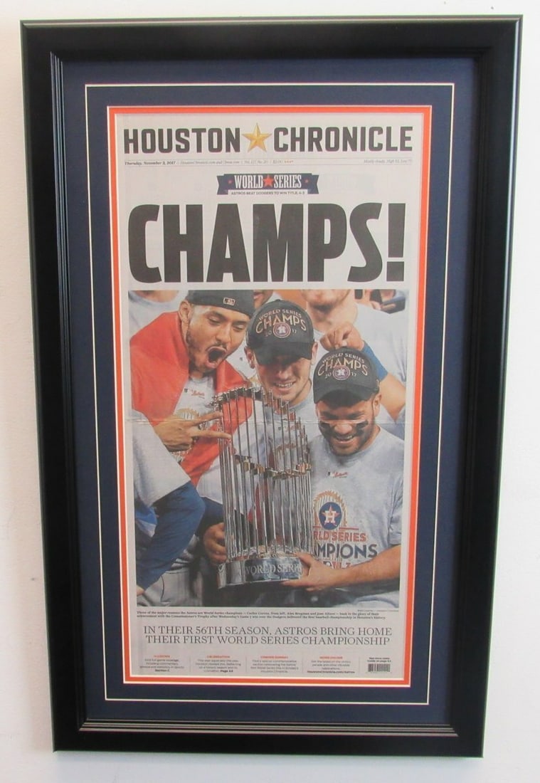 Houston Astros 2016 World Series Champions Chronicle Framed Newspaper 136608 (1 of 4)