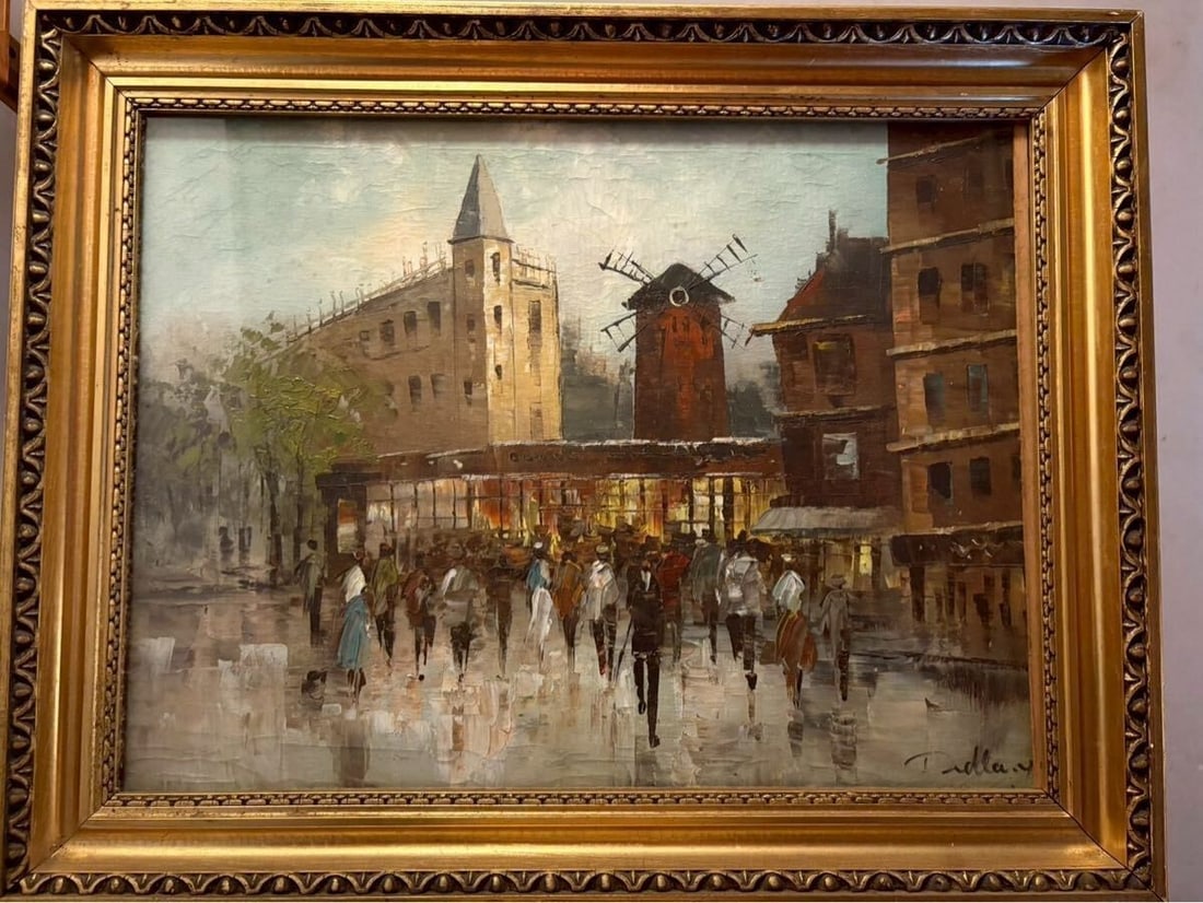 French Paris Moulin Rouge Street Oil Painting Impressionist Cityscape P10 (1 of 7)