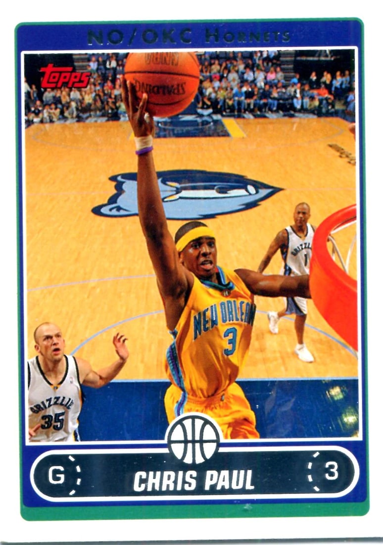 Paul Chris 2006 Topps Card: Paul Chris 2006 Topps Card This 2006 Topps Chris Paul card bears the signature of the NBA player. The card features an image of Chris Paul in his playing attire, and its unsigned nature makes it a uni