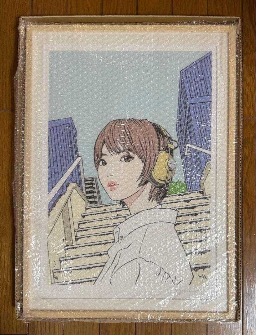 Hisashi Eguchi Reproduction "Tokyoite" Framed with Autograph Edition ED100: Hisashi Eguchi Reproduction "Tokyoite" Framed with Autograph Edition ED100 Signed by artist Hisashi Eguchi, this framed reproduction "Tokyoite" print showcases the artist's unique style within an Impr