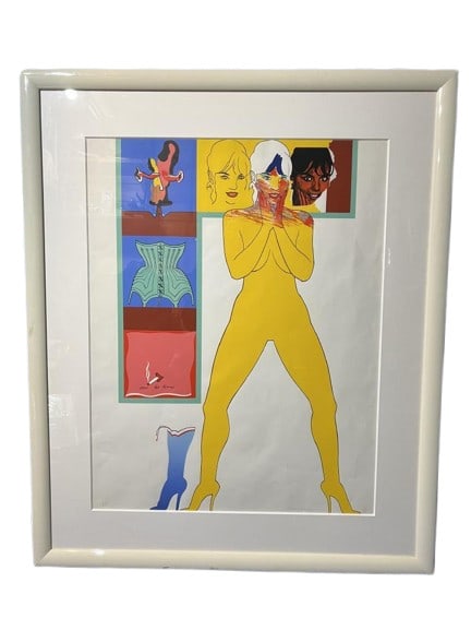 Allen Jones "Pour les Lvres" Lithograph 1965 Autograph ED200: Allen Jones "Pour les Lvres" Lithograph 1965 Autograph ED200 Allen Jones' "Pour les Lvres" lithograph, created in 1965, bears an autograph ED200. This medium-sized print showcases the artist's unique 