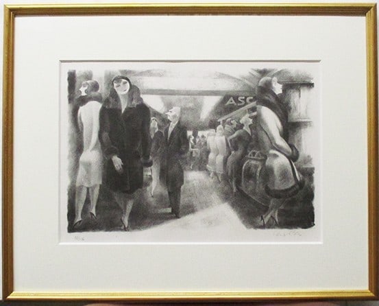 Art Deco Lithograph Signed Yves Alix Paris Department Store: Art Deco Lithograph Signed Yves Alix Paris Department Store Yves Alix's Art Deco lithograph bears the artist's signature, adding a touch of elegance to any room. This large, framed piece showcases the