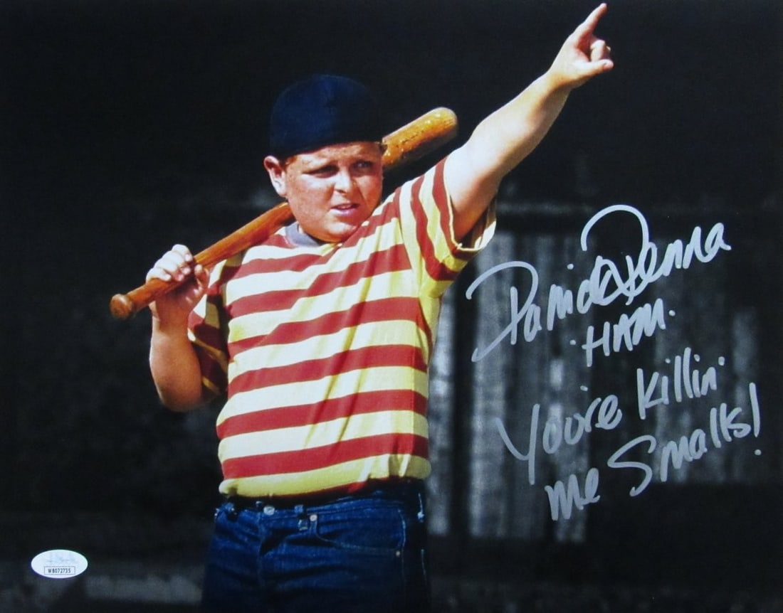Renna Patrick Autographed 11x14 The Sandlot Photo JSA 184746: Renna Patrick Autographed 11x14 The Sandlot Photo JSA 184746 Patrick Renna's autograph on an 11x14 photo from the iconic film "The Sandlot" stands out, bearing the JSA authentication mark. This offici