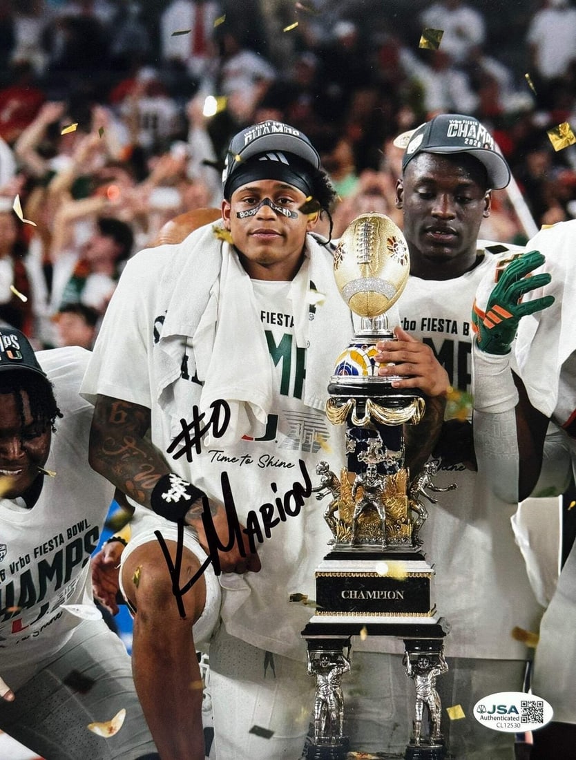 Marion Keelan Hurricanes Miami Autographed 8x10 Photo JSA: Marion Keelan Hurricanes Miami Autographed 8x10 Photo JSA Signed in black sharpie by Marion Keelan, the Miami Hurricanes' talented athlete, this 8x10 photo showcases his likeness and achievement. The 