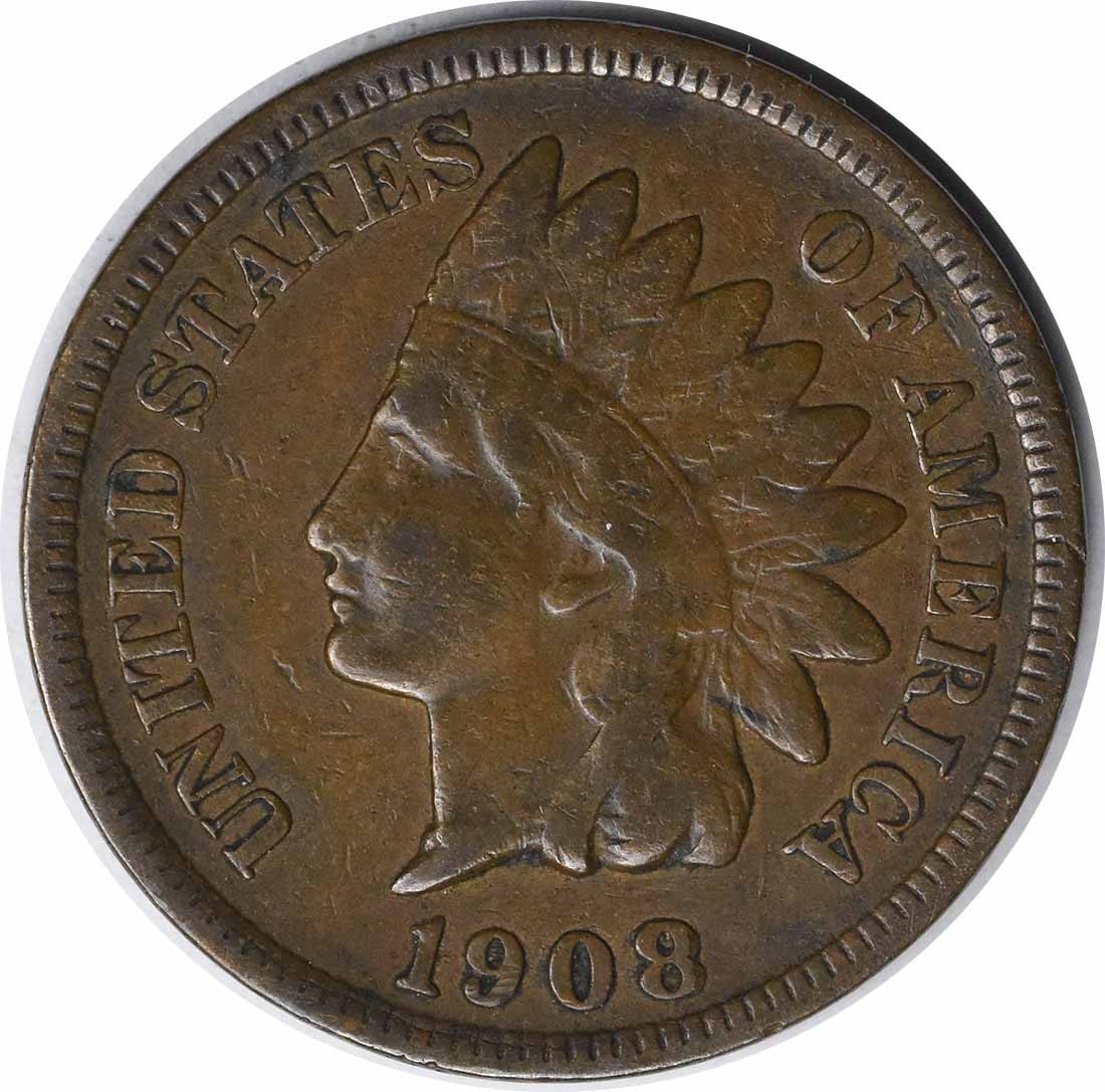 1908-S Indian Cent VF Uncertified: 1908-S Indian Cent VF Uncertified The 1908-S Indian Cent features an iconic design with its distinctive Indian Head, crafted from copper. This circulated coin boasts a VF (Very Fine) grade and bears t
