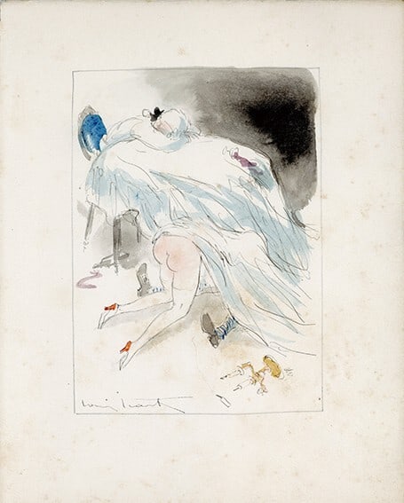 LOUIS ICART Original Watercolor on paper - Felicia Ou Mes Fredaines Singed: LOUIS ICART Original Watercolor on paper - Felicia Ou Mes Fredaines Singed LOUIS ICART's watercolor on paper, Felicia Ou Mes Fredaines Singed, bears the artist's signature. Created in 1947, this Art D