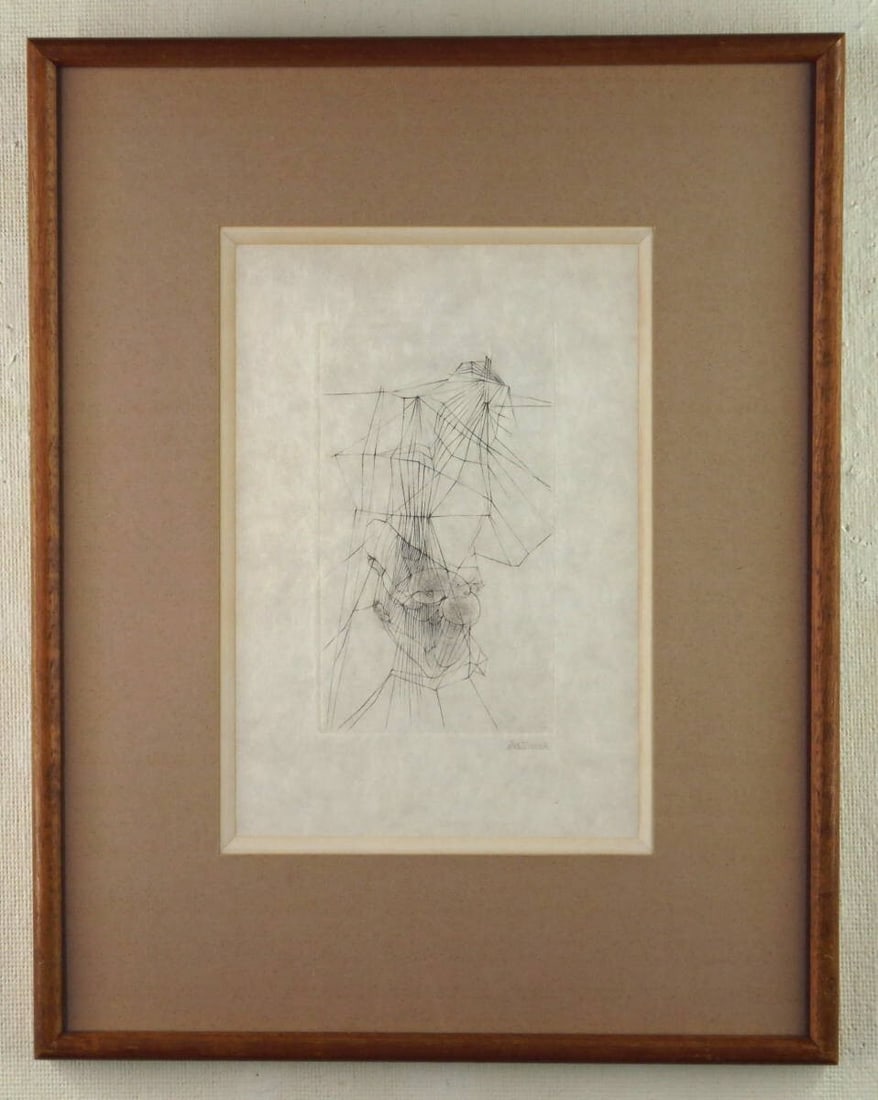 Hans Bellmer 1967 Copperplate print Signed and framed: Hans Bellmer 1967 Copperplate print Signed and framed Medium-sized copperplate print by renowned artist Hans Bellmer, created in 1967. The work bears a signature and has been professionally framed for