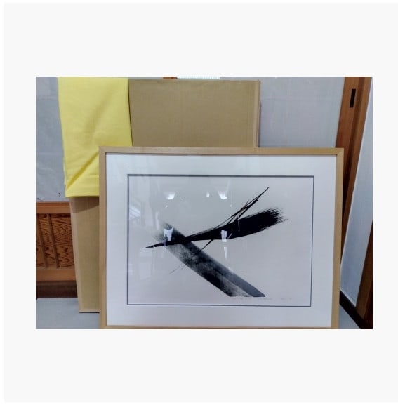 Hand-colored lithograph edition signed by toko shinoda shadowy wind: Hand-colored lithograph edition signed by toko shinoda shadowy wind Hand-colored lithograph edition signed by Toko Shinoda, created in 1850, showcases the artist's mastery of printmaking. This origina
